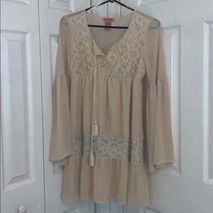 Lace dress with front tie